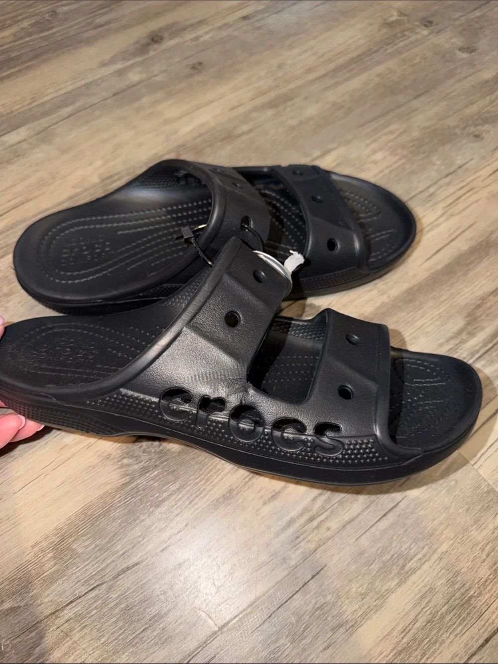 CROCS Men’s Black Dual-Strap Slide Sandals